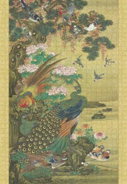 Birds & Flowers Japanese Scroll Asian Art Jigsaw Puzzle By Pomegranate