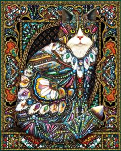 Jeweled Cat Cats Jigsaw Puzzle By White Mountain