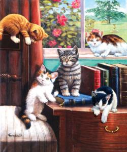 Playtime in the Study Domestic Scene Jigsaw Puzzle By SunsOut