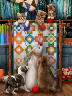 Kitty High Jinx Dogs Jigsaw Puzzle By SunsOut