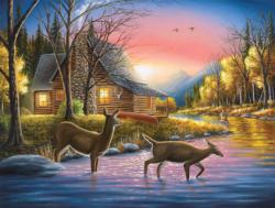 River's Crossing Cottage / Cabin Jigsaw Puzzle By SunsOut