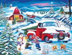 Snow Day at the Farm Christmas Jigsaw Puzzle By SunsOut
