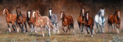 Free Time - Scratch and Dent Horses Panoramic Puzzle By Anatolian