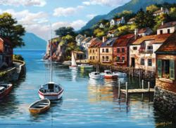 Village on the Water Lakes / Rivers / Streams Jigsaw Puzzle By Anatolian
