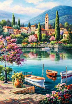Village Lake Afternoon Town / Village Jigsaw Puzzle By Anatolian