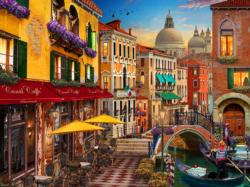 Canal Cafe Venice Italy Jigsaw Puzzle By Anatolian