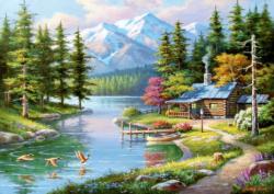Resting Canoe Cottage / Cabin Jigsaw Puzzle By Anatolian