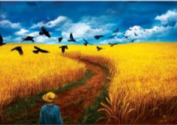 Wheat Field W/Crows Birds Jigsaw Puzzle By Puzzlelife