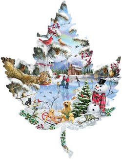 Winter on the Lake Lakes / Rivers / Streams Jigsaw Puzzle By SunsOut