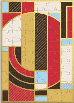 Frank Lloyd Wright Hoffman Rug Greeting Card Puzzle Nostalgic / Retro Jigsaw Puzzle By Galison