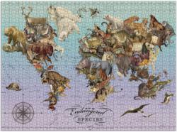 Wendy Gold Endangered Species 1500 Piece Puzzle Maps / Geography Jigsaw Puzzle By Galison