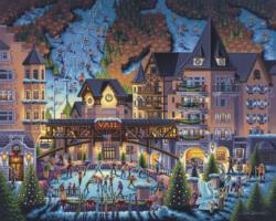 Vail Village Americana & Folk Art Jigsaw Puzzle By Dowdle Folk Art