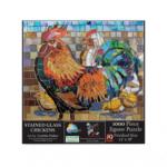 Stained Glass Chickens 1000