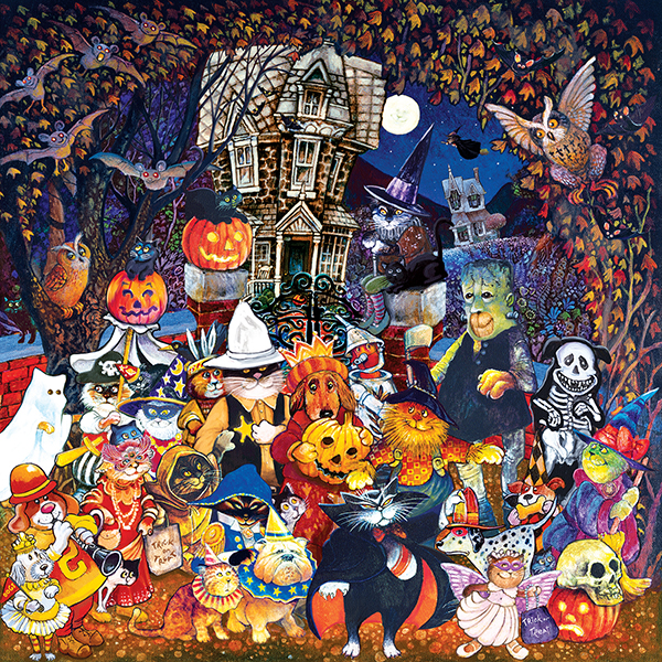 Cats and Dogs on Halloween 500 pc
