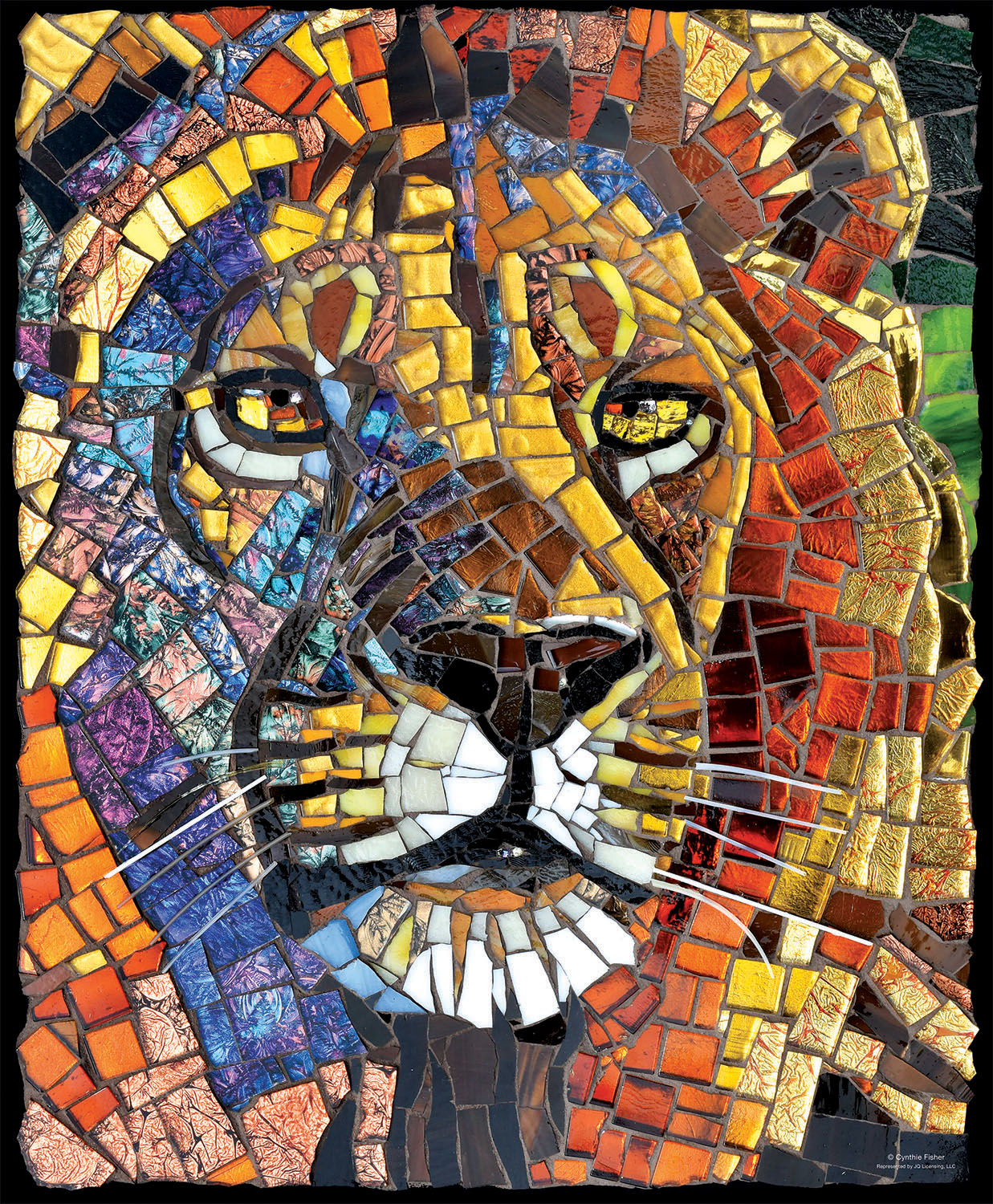 Stained Glass Lion 1000