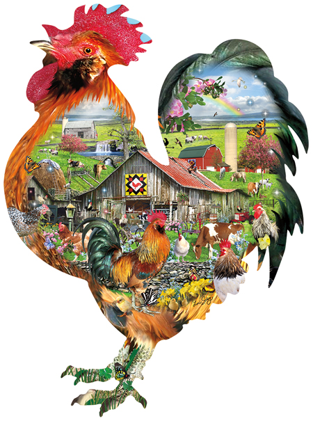 Photomosaic rooster jigsaw Puzzle