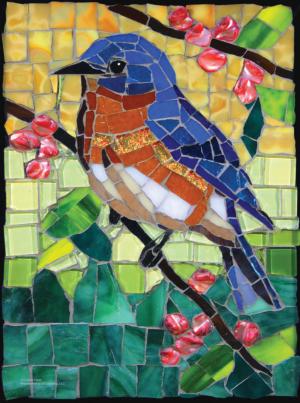Stained Glass Bluebird 1000