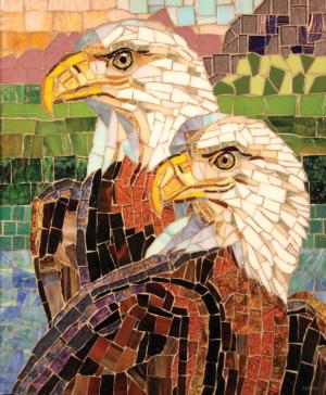Stained Glass Eagles 1000