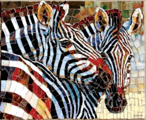 Stained Glass Zebras 1000